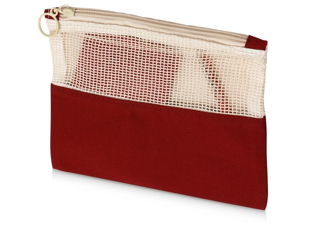 Косметичка Mesh хлопковая с сетчатой вставкой