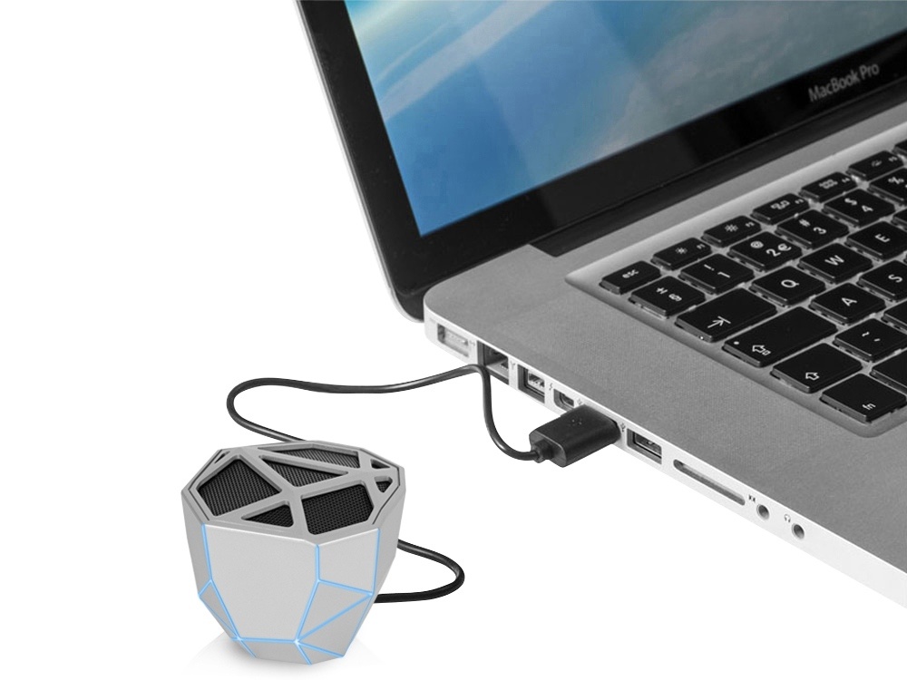 Портативная колонка Geo, белая подсветка