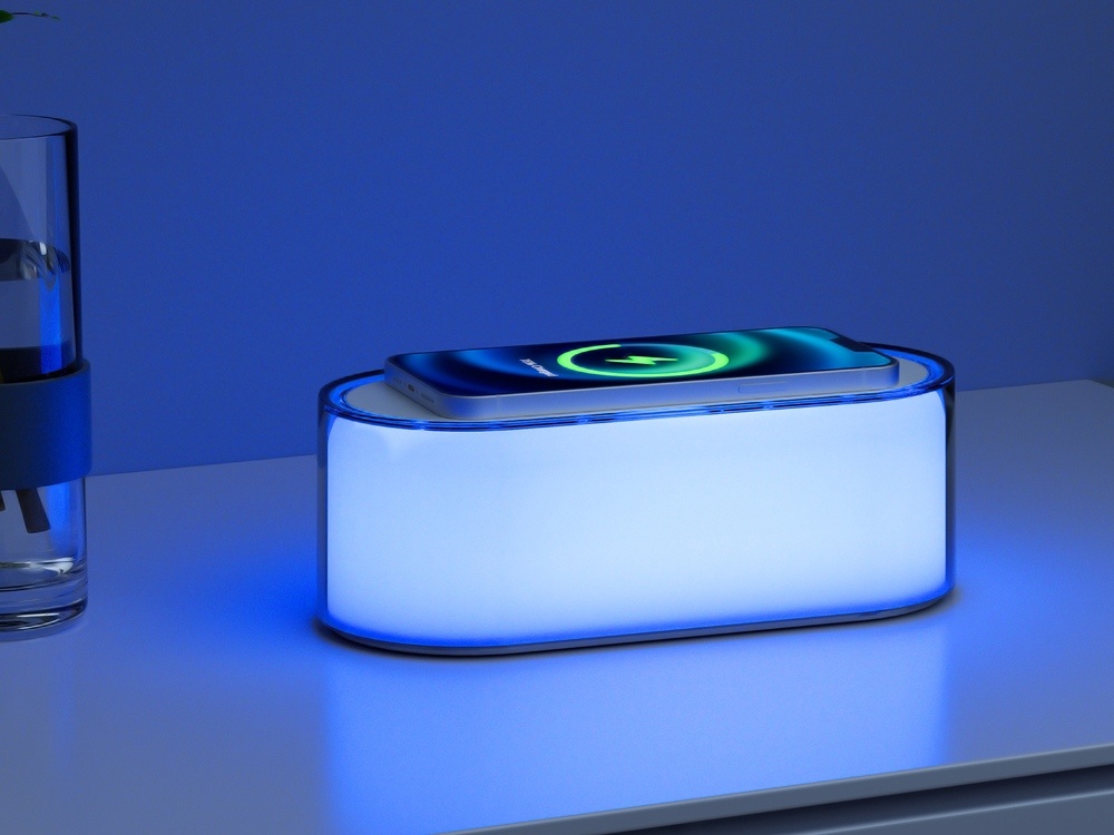 Ночник с беспроводной зарядкой и RGB подсветкой Miracle, 15 Вт