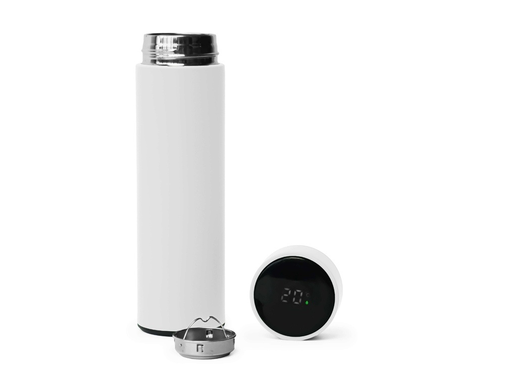 Термос FAMILY MARK LED, индикатор, soft touch