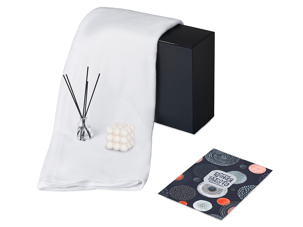 Подарочный набор Re:y. Cocoon с пледом, свечой и диффузором