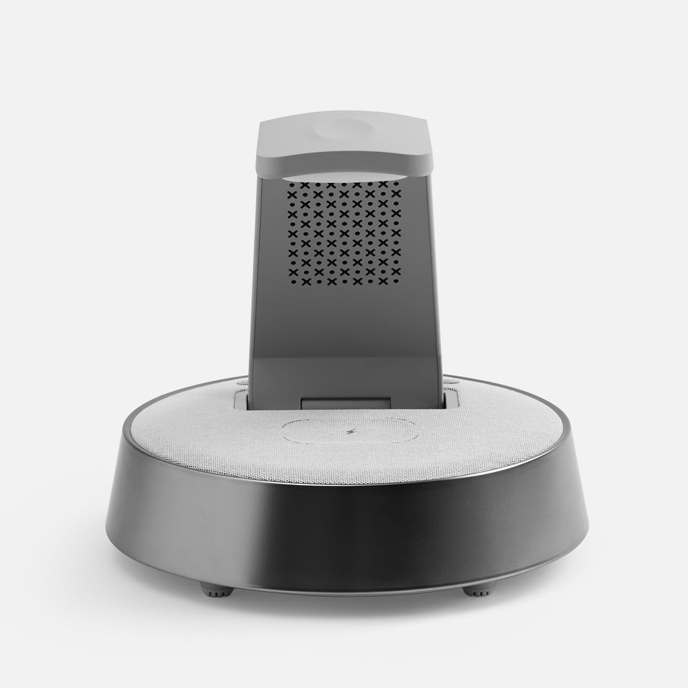 Bluetooth-колонка с беспроводной зарядкой и часами netEnergy