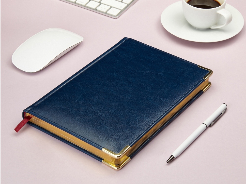 Ежедневник датированный А5 Sidney Nebraska на 2026 год, с золотым срезом и уголками