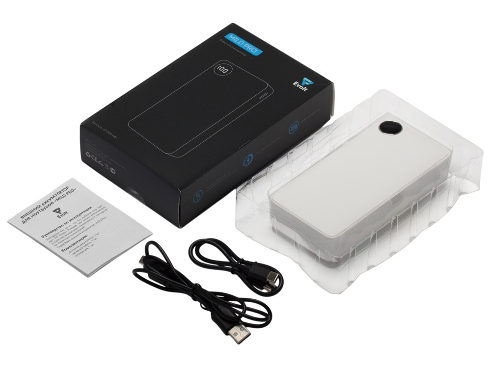 Внешний аккумулятор Mild Pro c быстрой зарядкой QC/PD, soft-touch, 20 000 mAh