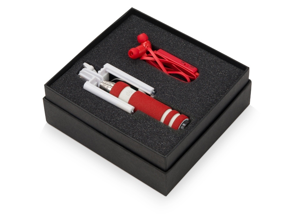 Набор для селфи с Bluetooth-наушниками и селфи-палкой в подарочной упаковке