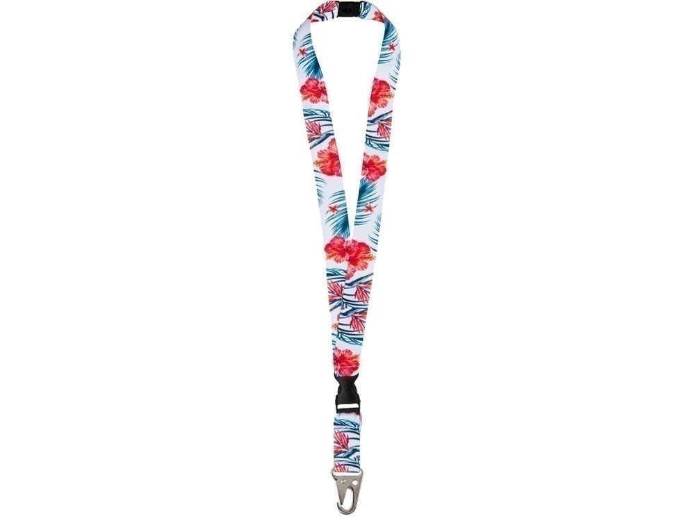 Ланъярд под сублимацию с карабином, межуровневым замком и замком обрыва, 2,5 см