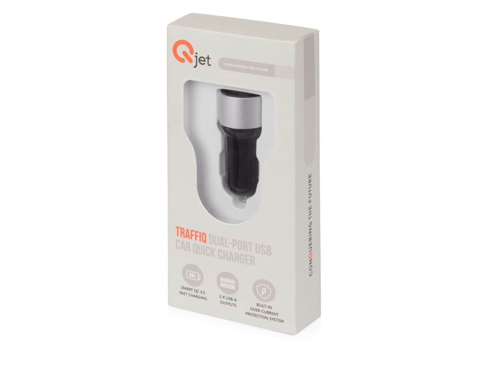 Адаптер автомобильный USB с функцией быстрой зарядки QC 3.0 TraffIQ