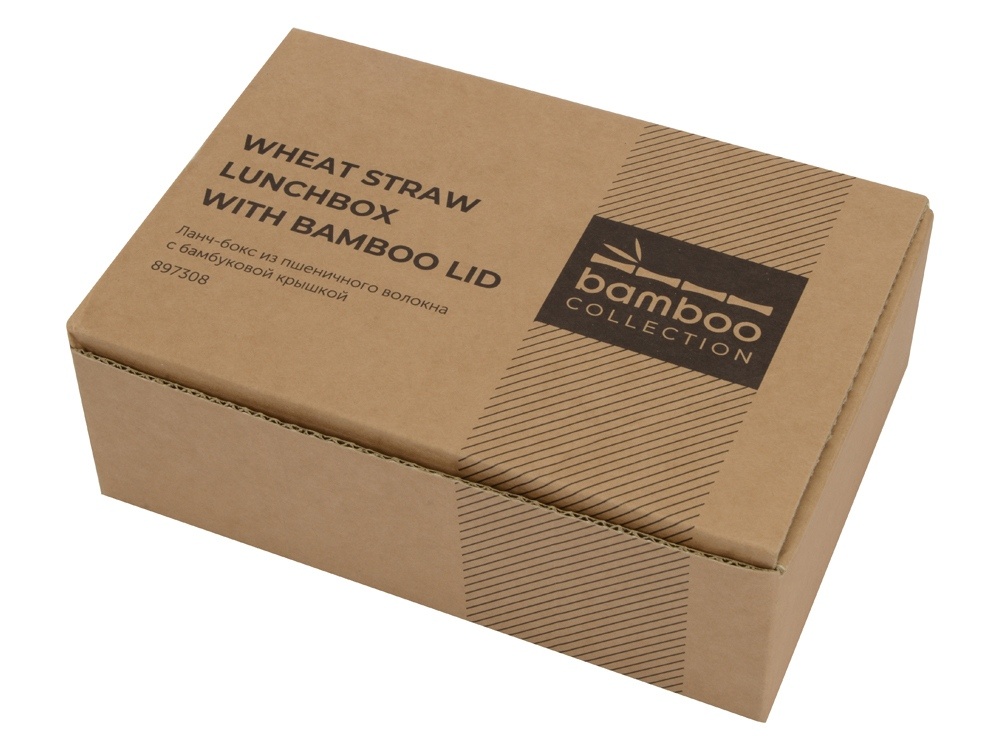 Ланч-бокс Lunch из пшеничного волокна с бамбуковой крышкой