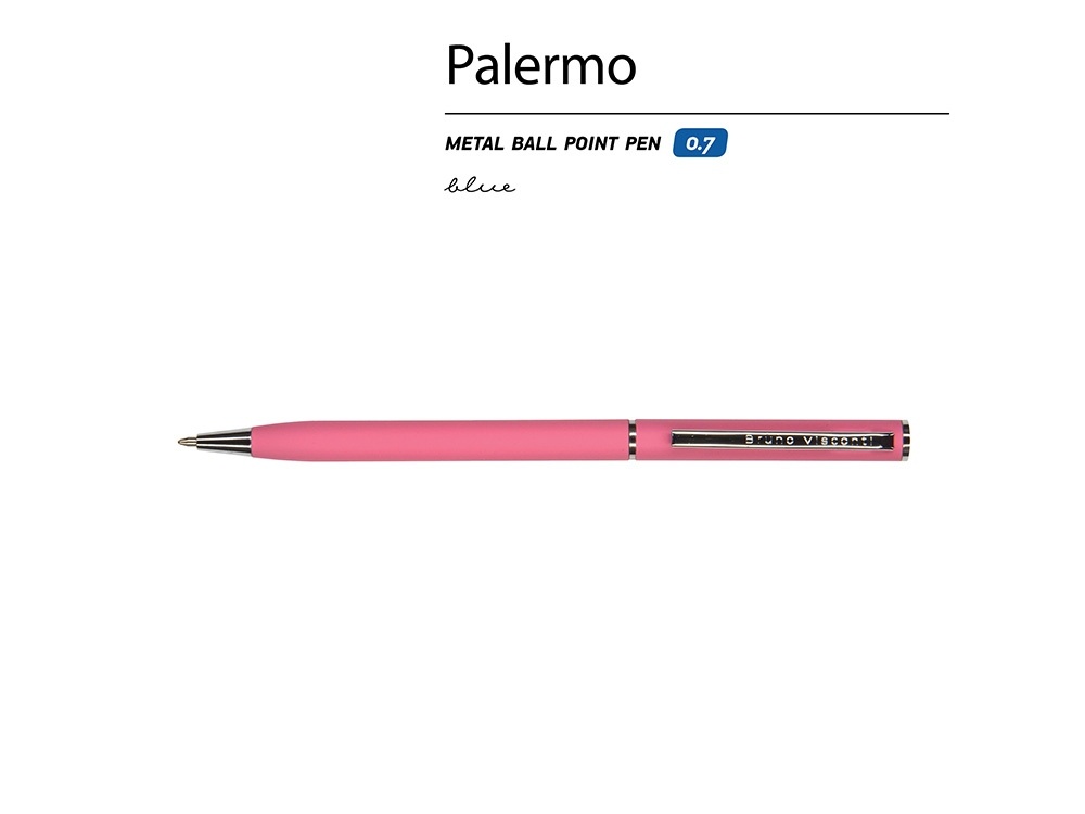 Ручка металлическая шариковая Palermo, софт-тач