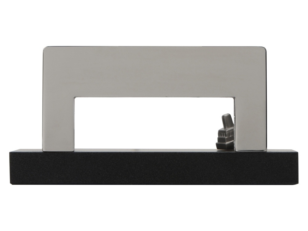 Подставка для визиток Круиз, серебристый/черный