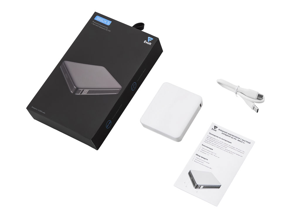 Внешний аккумулятор Brick 5 с быстрой зарядкой PD, 5000 мАч