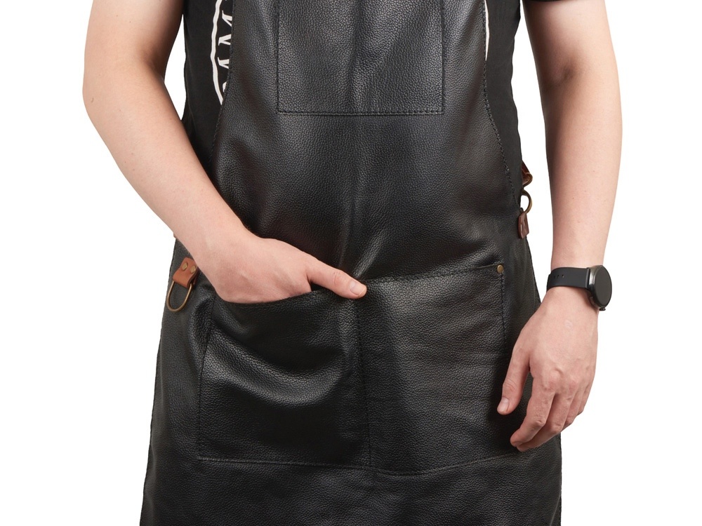Фартук из натуральной кожи с карманами