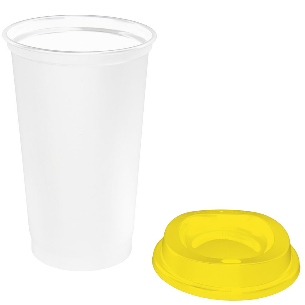 Стакан с крышкой Color Cap White