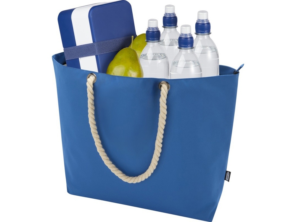 Пляжная сумка-холодильник Panama GRS из переработанных материалов с ручками-шнурками