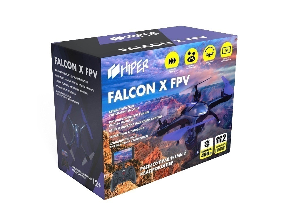 Радиоуправляемый квадрокоптер FALCON X FPV