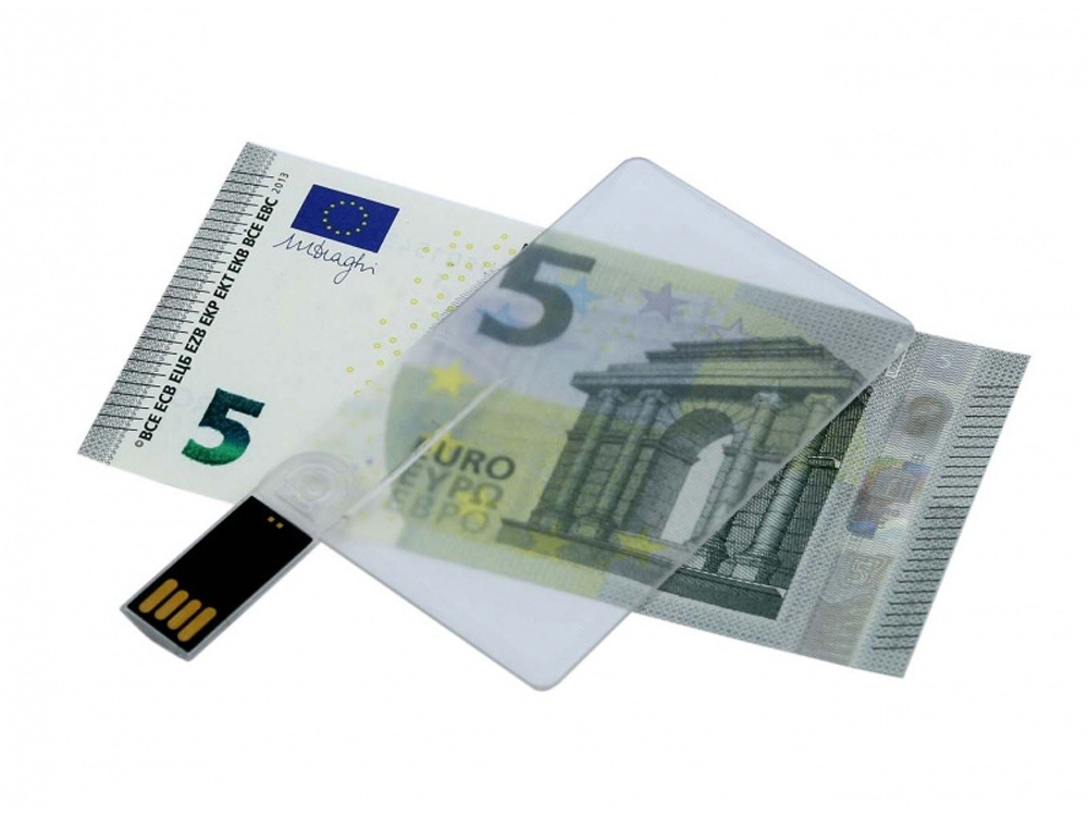 Флеш-накопитель USB 2.0 на 64 Гб, оформленный в виде прозрачной пластиковой карты