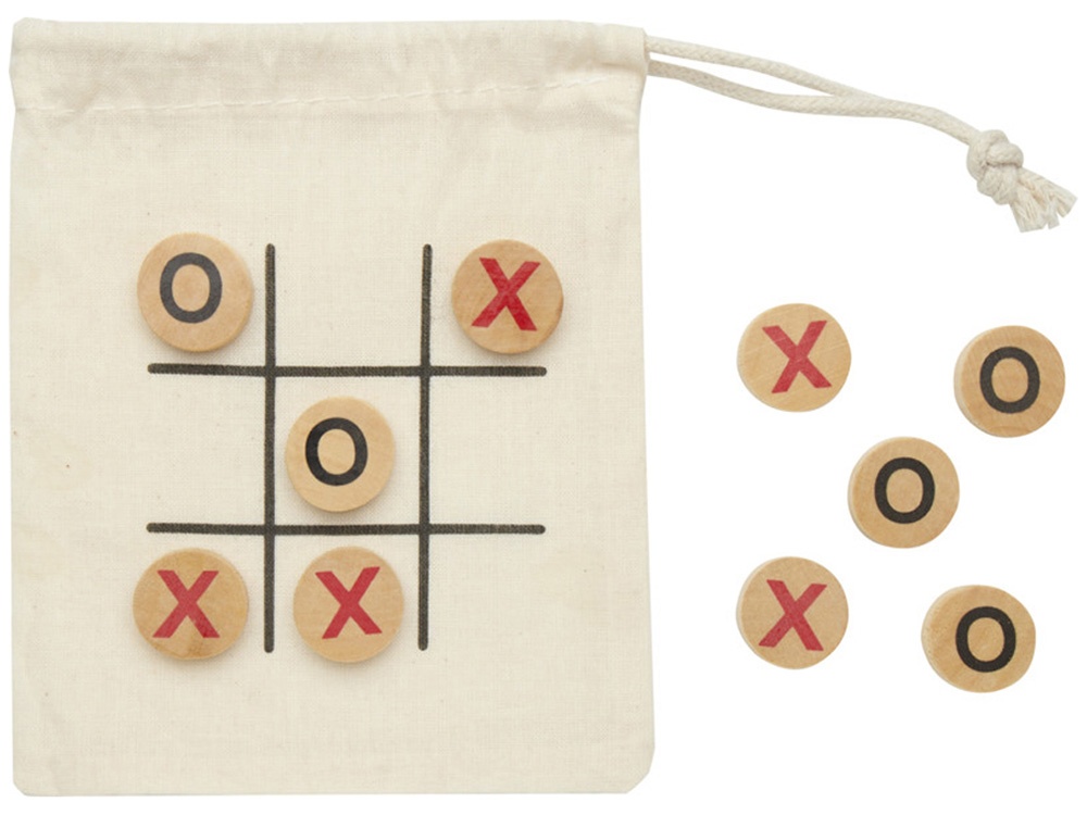 Деревянная игра в крестики-нолики в мешочке Whorl