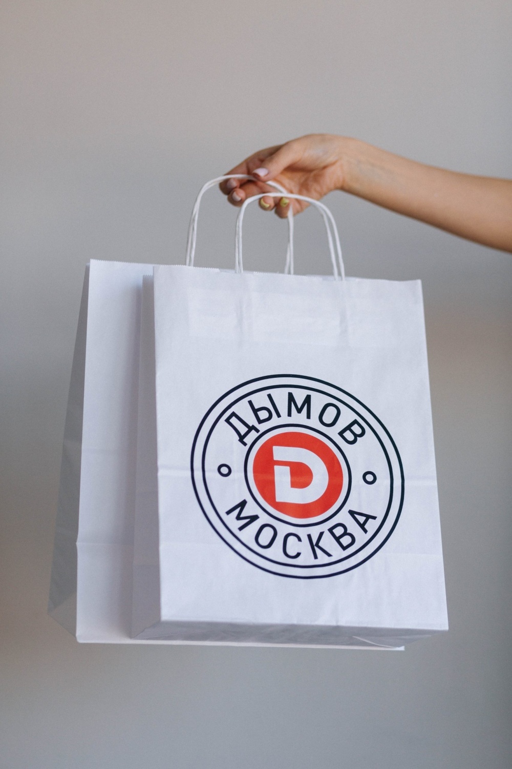 Крафт пакет, крученые ручки, 18*8*25 см (ш*г*в), крафт белый, 100 гр.