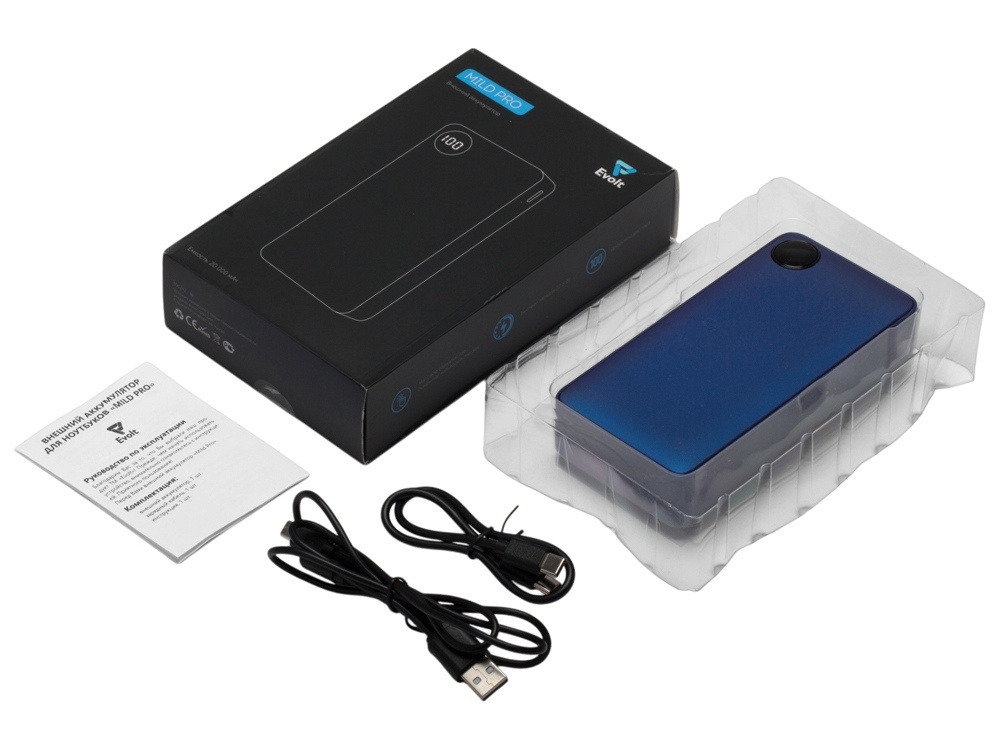 Внешний аккумулятор Mild Pro c быстрой зарядкой QC/PD, soft-touch, 20 000 mAh