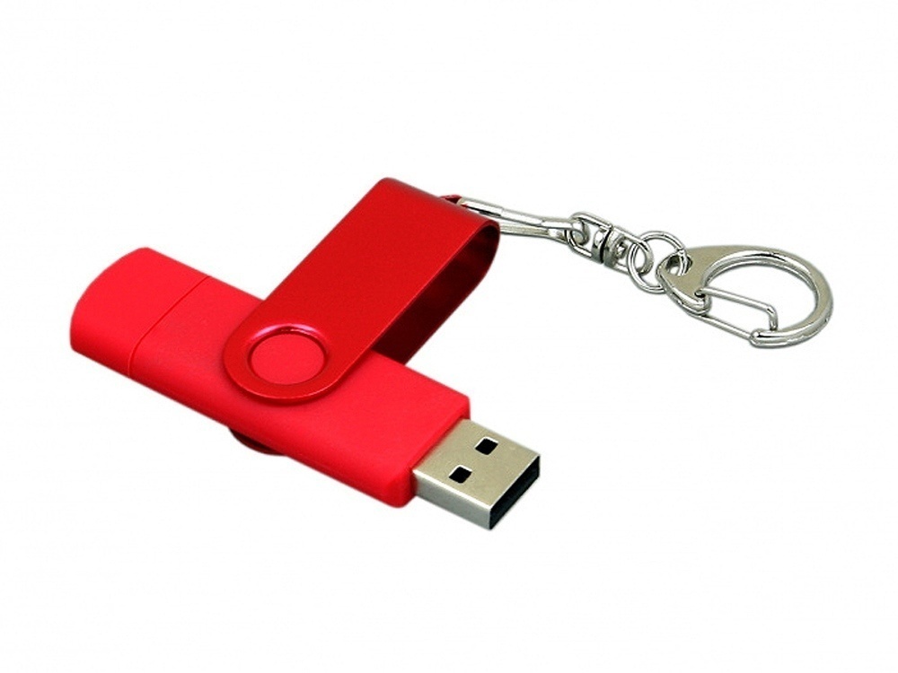 64 Гб USB 2.0 флеш-накопитель с вращающимся корпусом и Micro USB портом