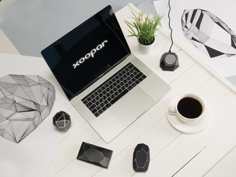 Портативная колонка Geo, белая подсветка