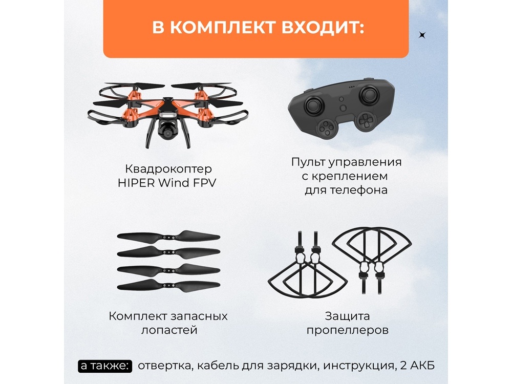 Радиоуправляемый квадрокоптер WIND FPV