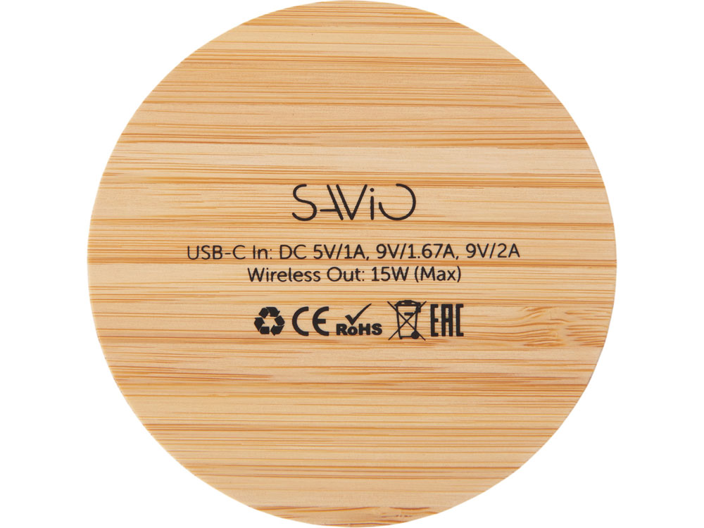 Беспроводное зарядное устройство с подсветкой лого Reedia S3, 15 Вт