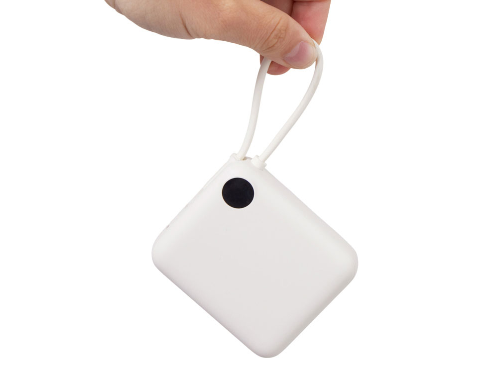 Внешний аккумулятор со встроенным кабелем Liri, QC/PD, 10000 мАч